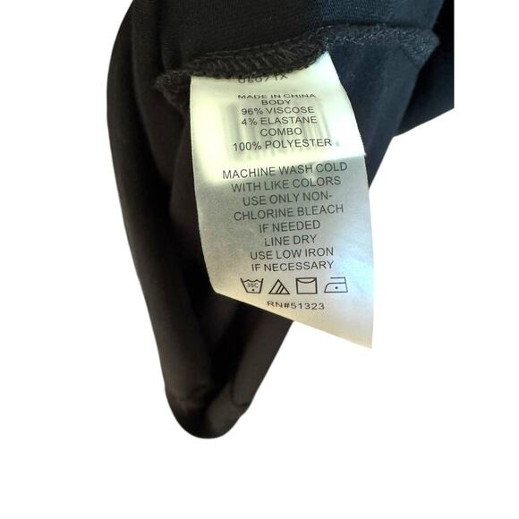 Vince Camuto Black Floral Fit & Flare Dress 1X Plus Size Floral Midi - Picture 6 of 7